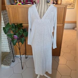 Hatch Soft Gray V-Neck Dress